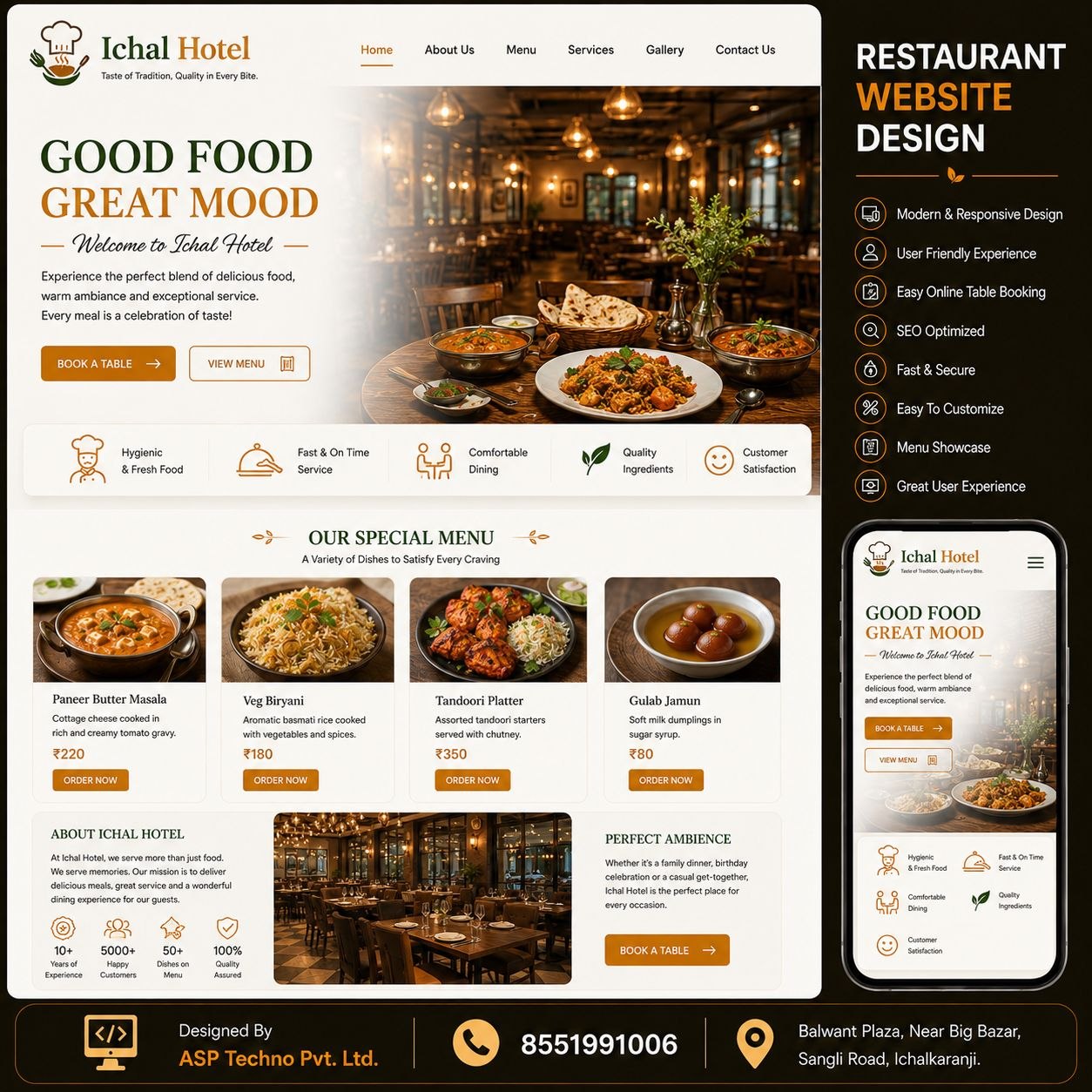 Hotel & Restaurant Website