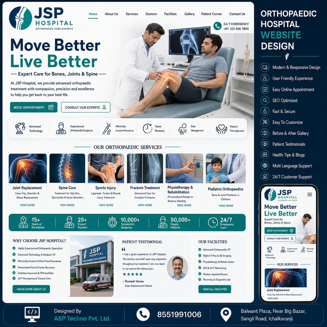 Orthopaedic Hospital Website