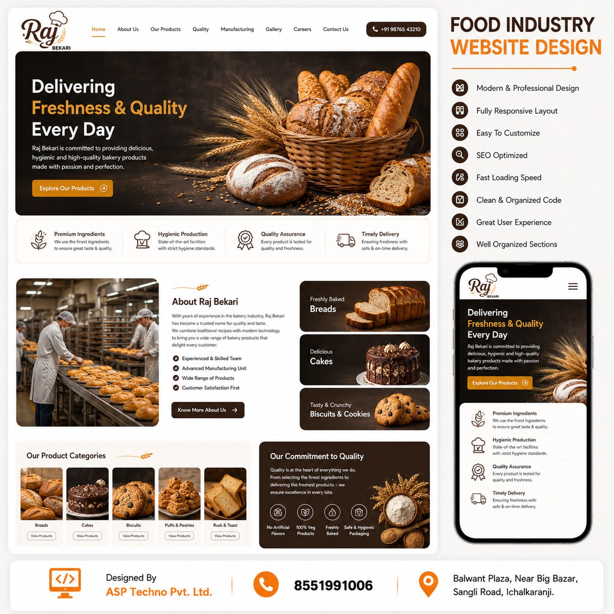 Food Industry Website Design